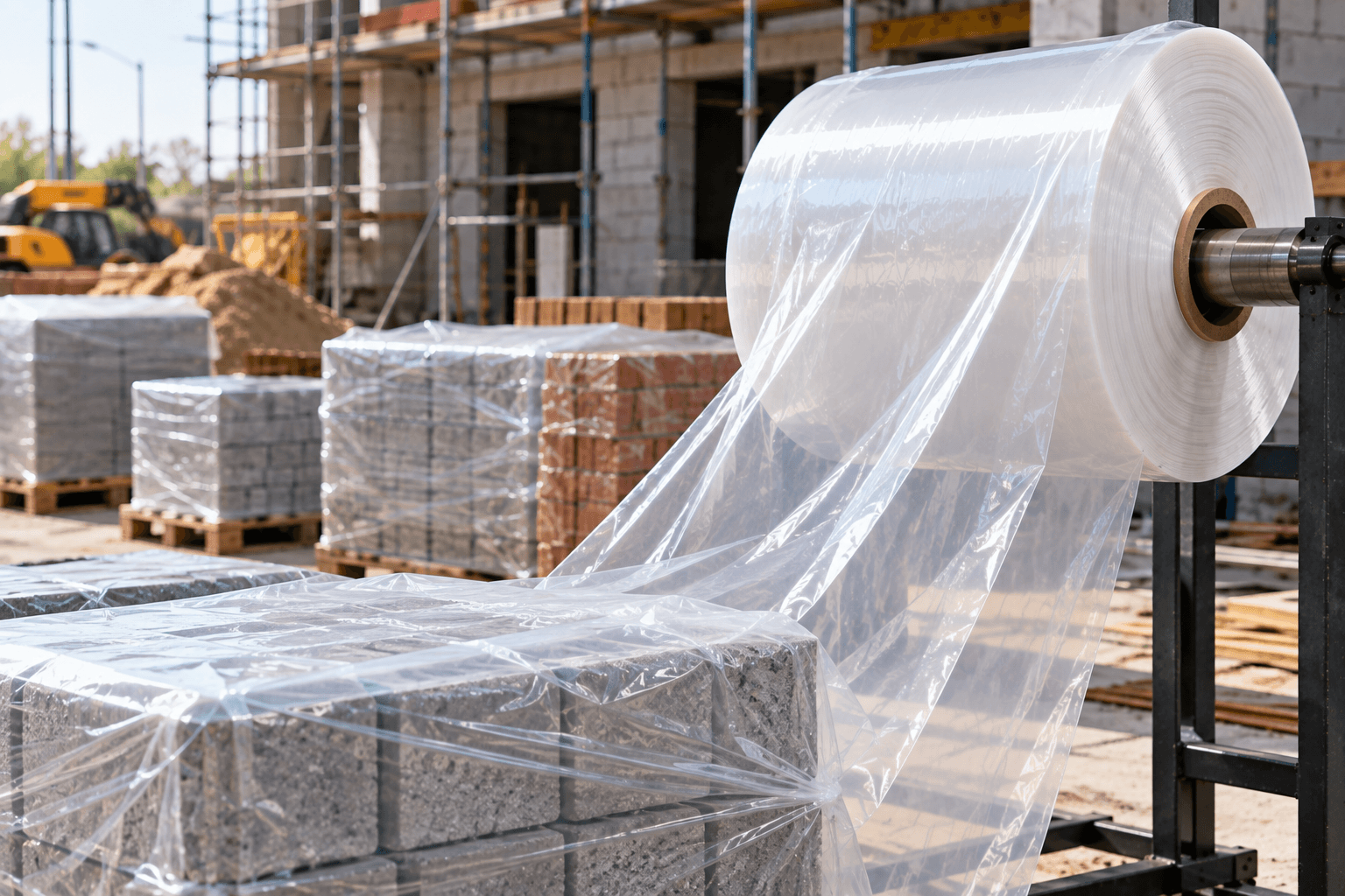 Wytrzymała folia do zabezpieczania materiałów budowlanych